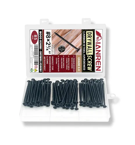 Miniatura 12 de Tornillos negros para paneles de yeso #6 de 1-1/5 pulgadas, 220 unidades, cabeza Phillips de rosca fina para gabinetes, guías de cajones y adornos