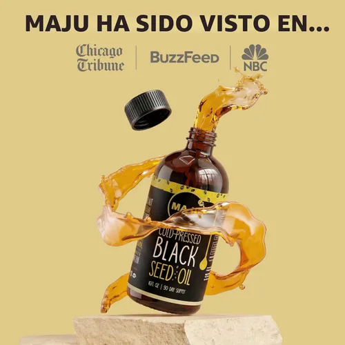 Miniatura 5 de Aceite de semilla negra de MAJU 16 onzas: timoquinona 3X, prensado en frío, 100% aceite de semilla de comino negro turco Nigella sativa