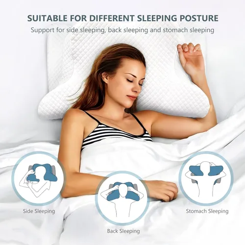 Miniatura 7 de ZAMAT Almohada cervical ajustable de espuma viscoelástica, almohadas de cuello inodoras para aliviar el dolor, almohadas ortopédicas para dormir