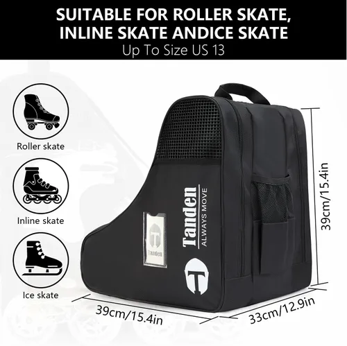 Miniatura 3 de Tanden Bolsa de patinaje sobre hielo para niños y adultos, bolsa de patinaje sobre hielo para llevar patines de hielo en línea