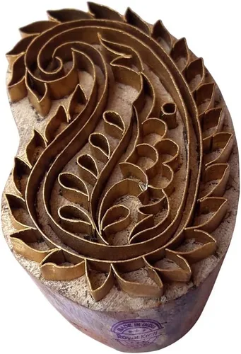 Miniatura 52 de Sello de Arcilla de Madera con Patrón de Loto de Latón para Impresión Rural BSCtag001
