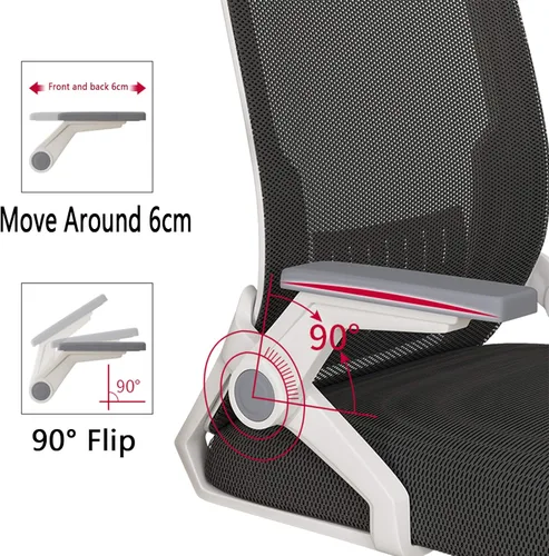 Miniatura 5 de Cómoda silla giratoria de oficina, silla de escritorio ergonómica, silla de computadora de malla, soporte lumbar, moderna silla giratoria ajustable