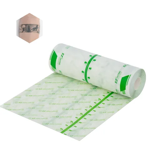 EZ Tattoo - Rollo de vendaje para cuidado posterior, 7.8 pulgadas x 8.1 yardas, impermeable, transparente, cobertura para cubrir la segunda piel,
