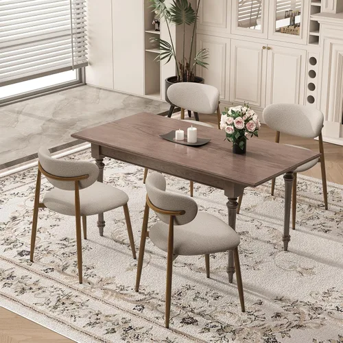 Miniatura 22 de MALOL Juego de 2 sillas de comedor, sillas de cocina con respaldo curvado con patas de metal y almohadillas antideslizantes, silla de comedor