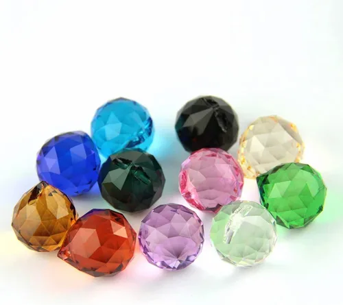 Miniatura 4 de Queenbox - 10 colgantes colgantes de cristal de 1.575 pulgadas (1.575 in) con agujero para lámpara de araña Feng Shui ventana, color azul claro