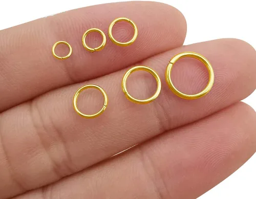Miniatura 3 de 100 anillos divididos de acero inoxidable chapados en oro, anillos de salto para hacer joyas, collares, pulseras, aretes, llavero, manualidades