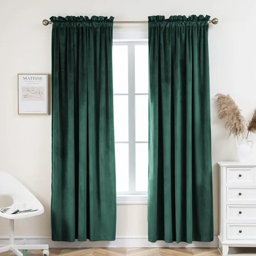 Miniatura 12 de PLEASANT BOULEVARD Cortinas de terciopelo [2 paneles] elegantes para sala de estar, dormitorio, cuarto de bebé, cortinas para oscurecer