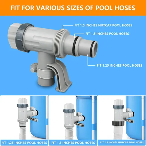 Miniatura 4 de Válvula de émbolo con soporte para piscinas sobre el suelo, piezas de repuesto para adaptador de manguera de piscina compatibles con la bomba