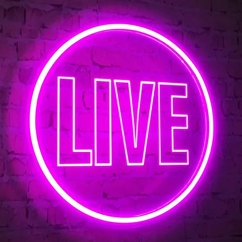 NOXTROND Letrero de Luces de Neón En Vivo, Letrero de Neón LED En Vivo con Alimentación USB para Pared, Decoración de Pared En Vivo Regulable para