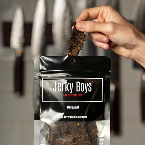 Miniatura 5 de Jerky Boys - Bocadillo de carne de res bajo en calorías, bajo en carbohidratos, sin conservantes, alto en proteínas - Sabor ORIGINAL 3.25oz