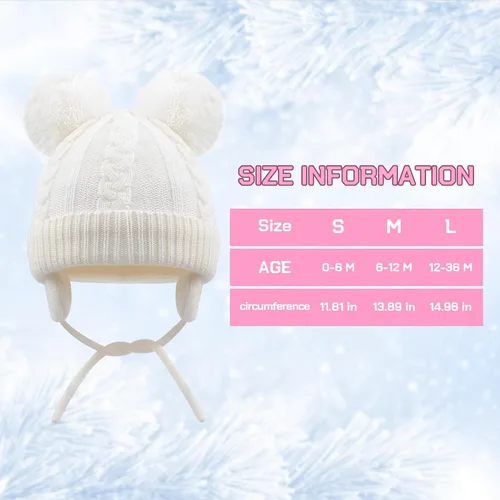 Miniatura 6 de Duoyeree Gorro de invierno para niños pequeños con solapa para las orejas, bufanda gruesa y cálida gorra de calavera para niños y niñas