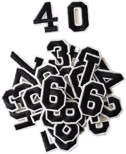 Harsgs 40 parches para planchar con números, parches bordados con números del 0 al 9 aplicación para ropa, vestido, sombrero, jeans, accesorios de