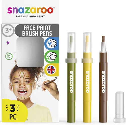 Miniatura 12 de Snazaroo Juego de 5 pinceles de pintura facial, monocromáticos