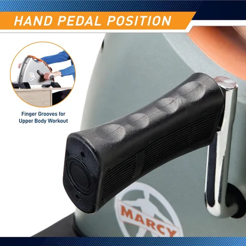 Miniatura 6 de Marcy Miniciciclo de ejercicio de piernas y brazos con pedal para debajo del escritorio, con resistencia magnética ajustable, fisioterapia, Gris