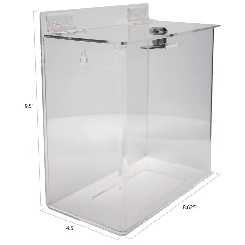 Miniatura 2 de NMC Dispensador de mascarillas acrílicas Grab & Go Secure con tapa de bloqueo, capacidad para aproximadamente 150 máscaras, montaje en pared