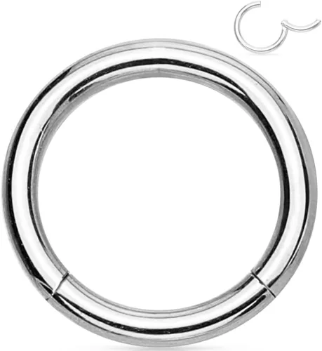 Miniatura 14 de Forbidden Body Jewelry - Piercing para la nariz de acero quirúrgico 316L con bisagra, 14G, 16G, 18G, diámetro de 15/64, 5/16, 25/64, 15/32 pulgadas
