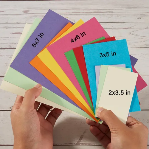Miniatura 2 de Paquete de 100 cartulinas de papel grueso colorido en blanco para invitaciones, elaboración de tarjetas de felicitación, postales, fotos, papel