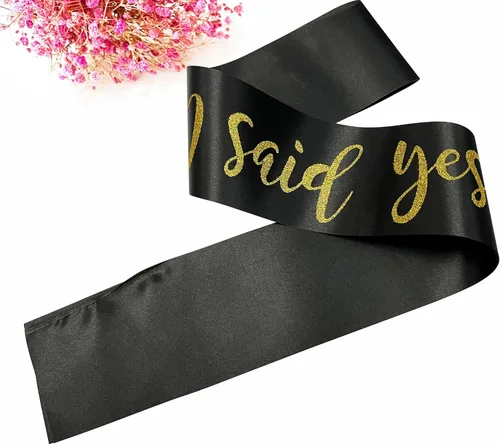 Miniatura 5 de Banda con texto en inglés "I Said Yes para mujer, propuesta de compromiso, banda de despedida de soltera para despedida de soltera, regalos de boda