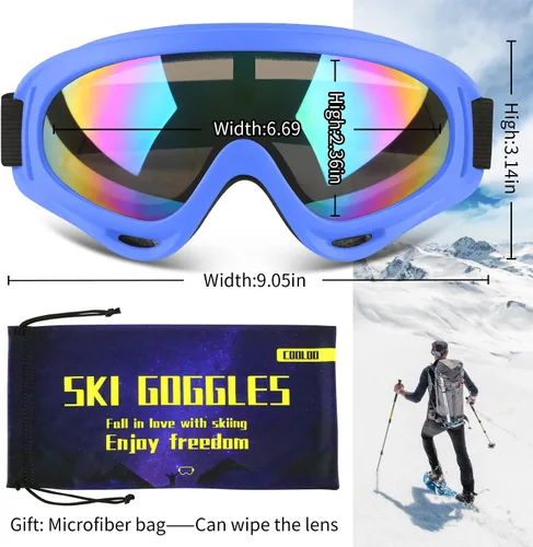 Miniatura 3 de Gafas de esquí, gafas de esquí, gafas de snowboard para hombres, mujeres, jóvenes y niños 04.blanco/azul