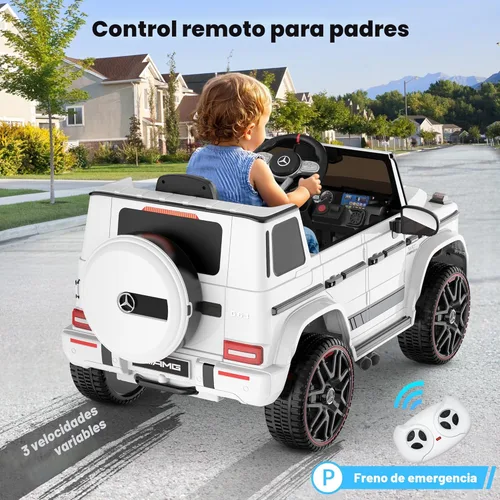 Miniatura 3 de ANPABO Coche con licencia Mercedes-Benz G63 para niños, coche de 12 V para montar con control remoto para padres, faros LED, reproductor de música