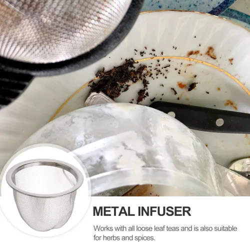 Miniatura 4 de Yardwe Filtro de té de acero inoxidable con filtro de malla fina, infusor de 2.5 pulgadas para preparar té de hojas sueltas en casa u oficina