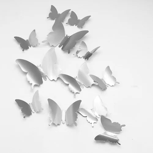Miniatura 7 de CAYUDEN - Calcomanías 3D de pared de mariposa, 24 piezas extraíbles de 3 tamaños 3D de mariposa azul para decoración de pared, calcomanías