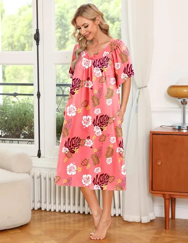 Miniatura 3 de Ekouaer Vestido de casa con bolsillos para mujer