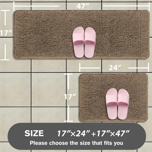Miniatura 211 de Alfombra de baño pequeña de 12 x 18 pulgadas, lavable y absorbente, antideslizante, alfombra de baño de felpilla gruesa y suave para baño, ducha