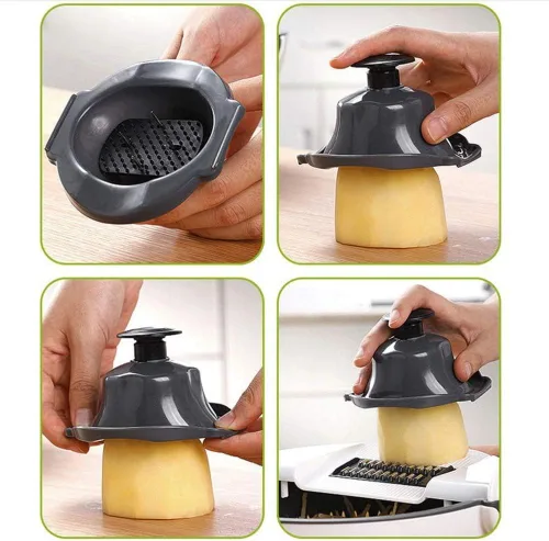 Miniatura 5 de AAYAN Cortador de verduras multifunción 11 en 1 con cesta de drenaje, cortador de verduras de gran capacidad, triturador de verduras, rallador