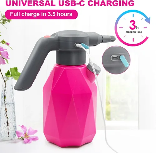 Miniatura 6 de SideKing Botella Rociadora Eléctrica de 0.5 Galones Nebulizador de Plantas para Plantas de Interior/Exterior, Regadera Automática de 2L Rociador