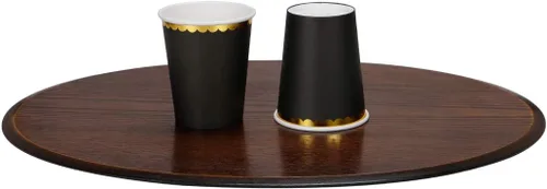Miniatura 5 de Geeklife Vasos de papel de fiesta negros con borde dorado, vasos de papel desechables de lámina dorada a granel de 9 onzas, 40 piezas para cóctel