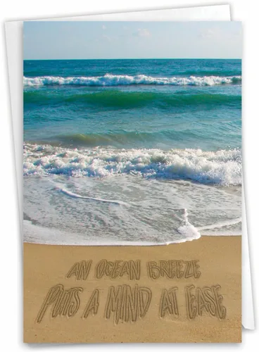 Miniatura 10 de The Best Card Company - 1 Tarjeta en blanco para todas las ocasiones - Tarjeta de notas del océano tropical con sobre - Life's a Beach A C6328AOCB