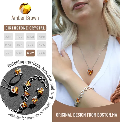 Miniatura 4 de Leafael - Collares para mujer, dije de corazón de amor infinito con cristales de piedra natal, cadena chapada en plata de 18 + 2 pulgadas, regalo