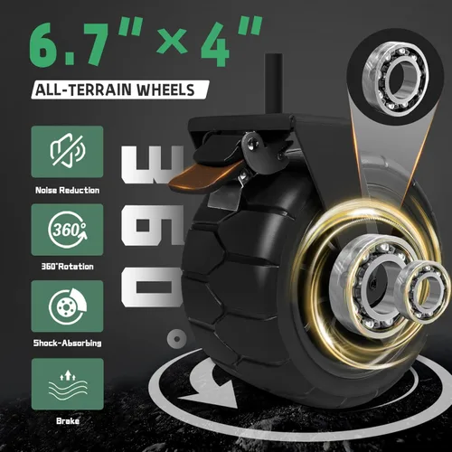 Miniatura 4 de Whitsunday - Carro plegable de alta resistencia con ruedas todo terreno, 200 kg Carro plegable de utilidad para camping, parque con mesa para playa