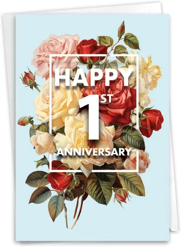 Miniatura 8 de NobleWorks Tarjeta de felicitación de hito de trabajo del primer aniversario (cotrabajador) con sobre de 5 x 7 pulgadas (1 tarjeta) 1 año de tiempo
