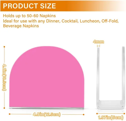 Miniatura 3 de Servilleteros color rosa coral claro, servilletero acrílico para almuerzo, servilletero, vertical, servilletero, para mesa, restaurante, picnic