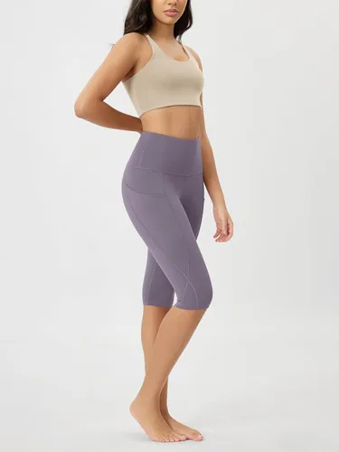 Miniatura 4 de ODODOS - Leggings tipo capri de mujer, no se traslucen y modelan el abdomen, con cintura alta y bolsillos para hacer yoga, atletismo, ejercicio