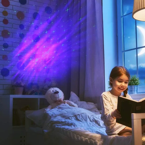 Miniatura 5 de LedMAll Aurora Star Green y RGB LED Night Lights Proyector decorativo con altavoz Bluetooth Control remoto