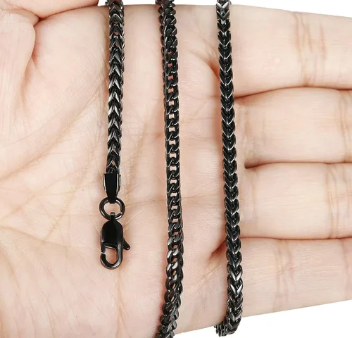 Miniatura 5 de FIBO STEEL Collar de Cadena de Curb de 3-6 mm para Hombres y Mujeres, Estilo Punk Motociclista, Acero Inoxidable, 18.0-30.0 Pulgadas, Tono Plateado