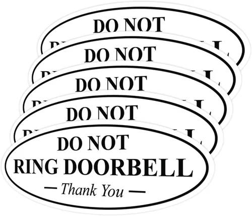 Miniatura 85 de All Quality Cartel de agradecimiento ovalado con texto en inglés «Do not Ring DOORBELL», color negro, pequeño, 1 paquete