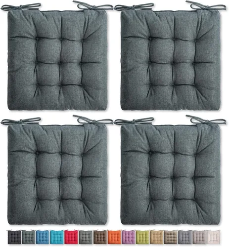Miniatura 14 de SQUARE MOON Paquete de 4 cojines para silla, cojines de asiento, almohadillas para silla, tapete para silla de interior y exterior, sillas de Beige