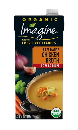 Imagine Caldo de pollo orgánico de corral bajo en sodio, 32 onzas líquidas (paquete de 6)