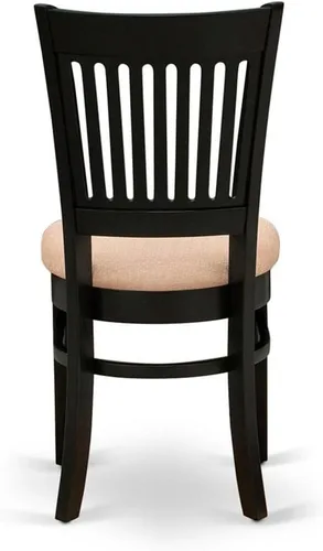 Miniatura 7 de East West Furniture VAC-BLK-C Vancouver Sillas de Comedor - Sillas de Madera Tapizadas en Tela de Lino, Juego de 2, Negro