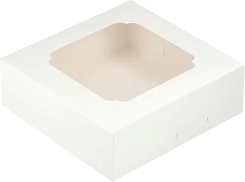 Miniatura 19 de Paquete de 20 cajas de panadería con ventana pequeñas de 6 x 6 x 2 pulgadas para galletas, dulces, pasteles, brownie, pastel de gasa, tarta, tarta