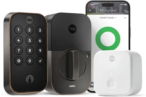 Miniatura 35 de Yale Assure Lock 2 con Wi-Fi – Cerradura inteligente de níquel satinado para puerta delantera con teclado, control de aplicaciones, llave
