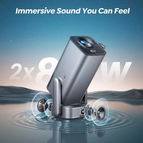 Miniatura 5 de Mini proyector con WiFi y Bluetooth, soporte 4K/enfoque eléctrico: proyector portátil nativo 1080P para exteriores, soporte ajustable
