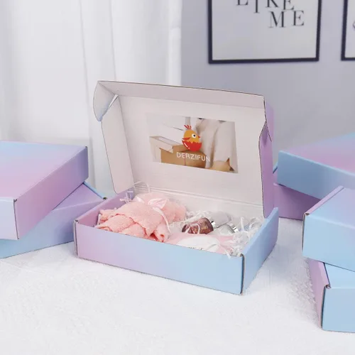 Miniatura 6 de Paquete de 30 cajas de embalaje de cartón corrugado de 9 x 6 x 2 pulgadas, cajas de envío moradas para pequeñas empresas, cajas de regalo de cartón