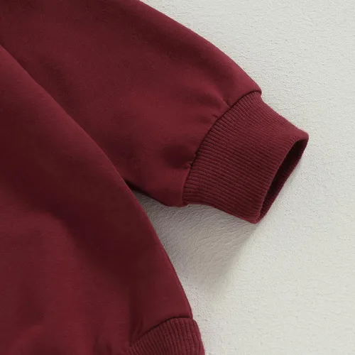 Miniatura 6 de Sudadera para bebé niño y niña, color liso, cuello redondo, suéter de manga larga de gran tamaño, con bolsillo