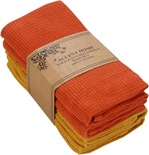 Miniatura 11 de ACCENTHOME Juego de 4 toallas de cocina de algodón, juego de toallas absorbentes para cocina, paños de cocina, toallas de bar, toallas de cocina