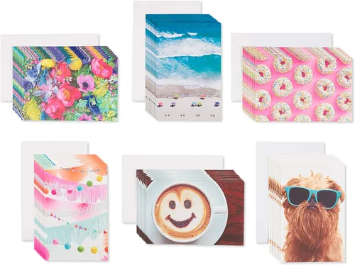 Miniatura 7 de American Greetings Tarjetas surtidas en blanco, lindos animales e iconos (48 unidades)